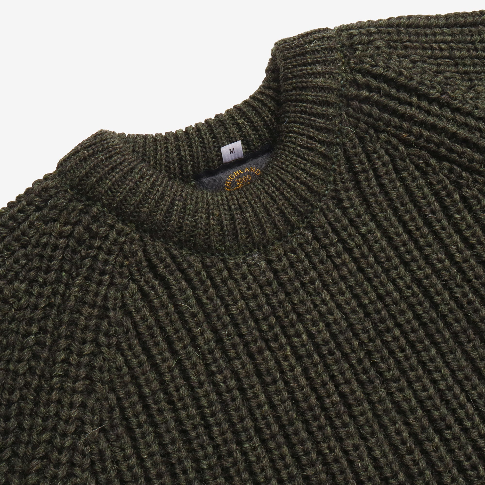 Wool Fisherman Sweater - Moss