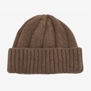Lambswool mix Watch Cap - Brown