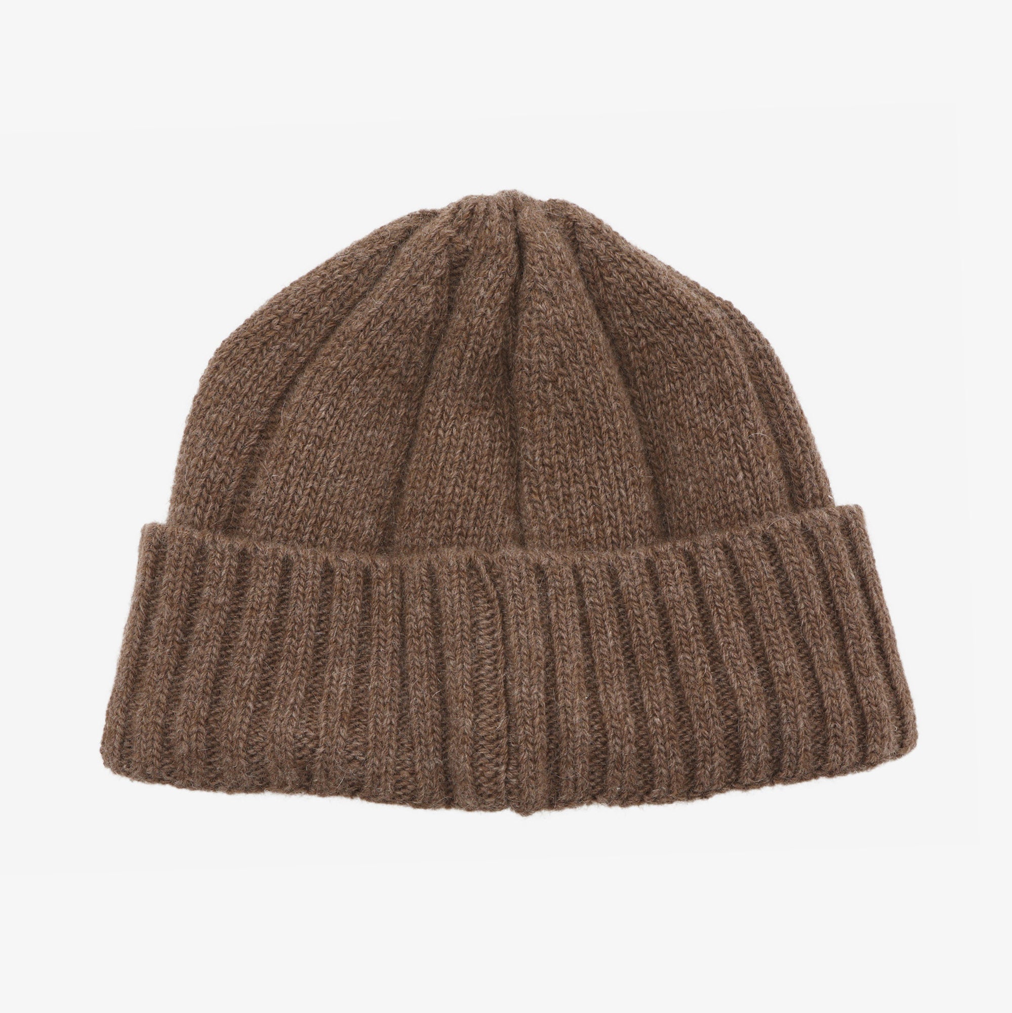 Lambswool mix Watch Cap - Brown